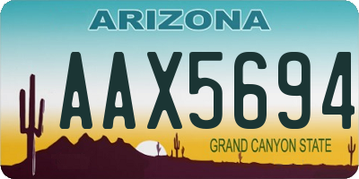 AZ license plate AAX5694