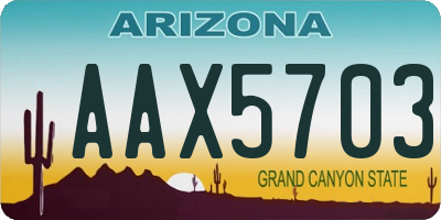 AZ license plate AAX5703