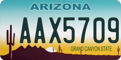 AZ license plate AAX5709