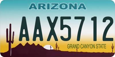 AZ license plate AAX5712