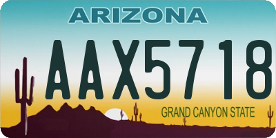 AZ license plate AAX5718