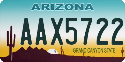 AZ license plate AAX5722