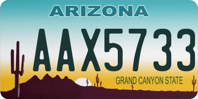 AZ license plate AAX5733