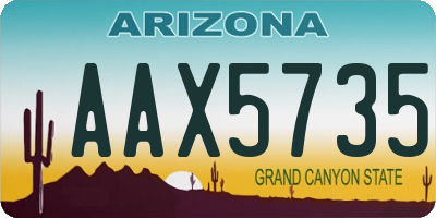 AZ license plate AAX5735