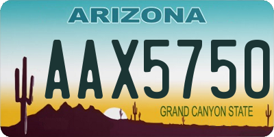 AZ license plate AAX5750