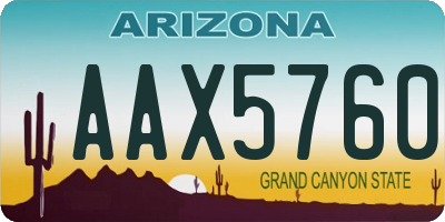 AZ license plate AAX5760