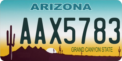 AZ license plate AAX5783