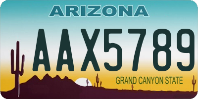 AZ license plate AAX5789