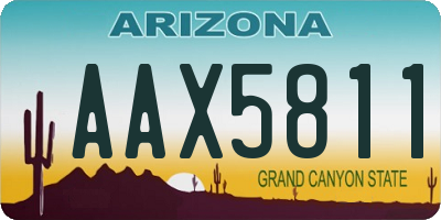 AZ license plate AAX5811