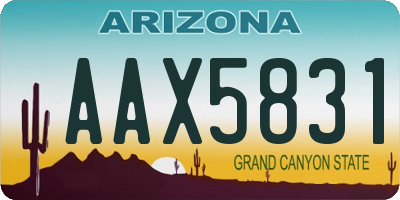 AZ license plate AAX5831