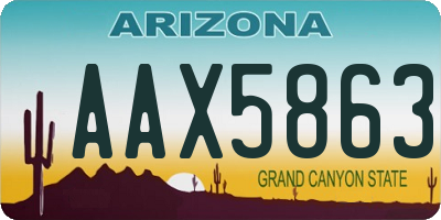 AZ license plate AAX5863