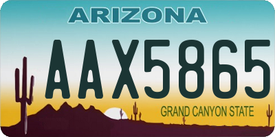 AZ license plate AAX5865