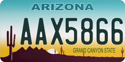 AZ license plate AAX5866