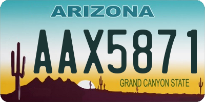 AZ license plate AAX5871