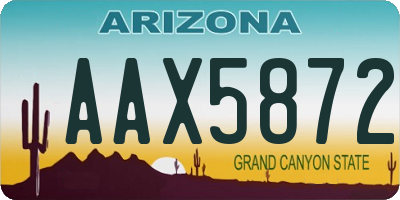 AZ license plate AAX5872