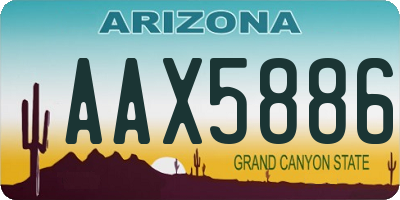 AZ license plate AAX5886