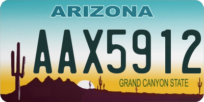 AZ license plate AAX5912