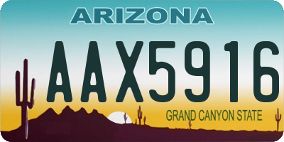 AZ license plate AAX5916