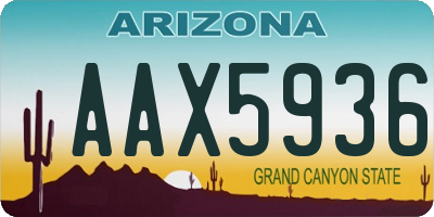 AZ license plate AAX5936