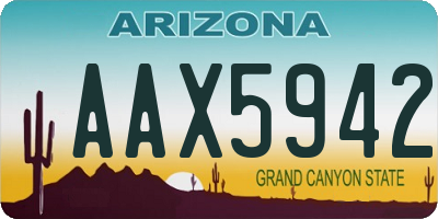 AZ license plate AAX5942