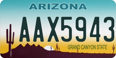 AZ license plate AAX5943