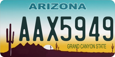 AZ license plate AAX5949