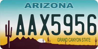 AZ license plate AAX5956