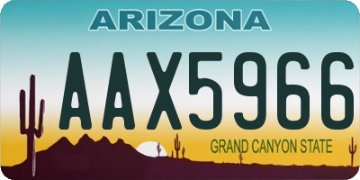 AZ license plate AAX5966