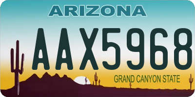 AZ license plate AAX5968