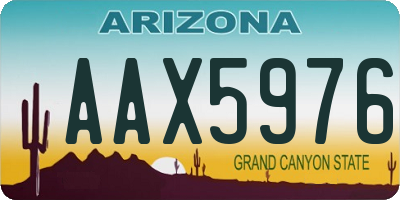 AZ license plate AAX5976