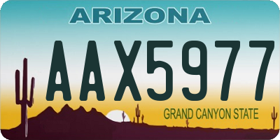 AZ license plate AAX5977