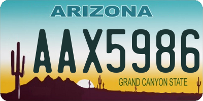 AZ license plate AAX5986