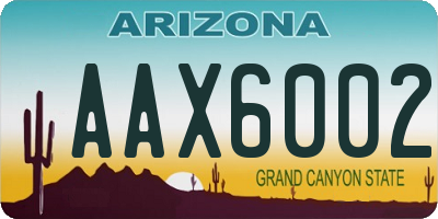 AZ license plate AAX6002