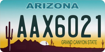 AZ license plate AAX6021