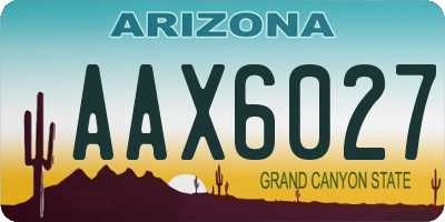 AZ license plate AAX6027
