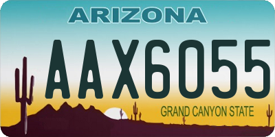 AZ license plate AAX6055