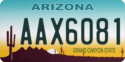 AZ license plate AAX6081