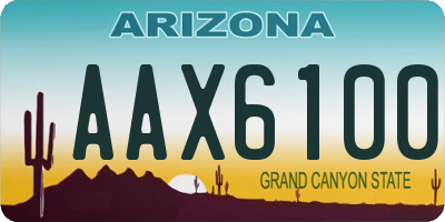 AZ license plate AAX6100