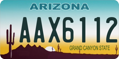 AZ license plate AAX6112