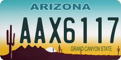 AZ license plate AAX6117