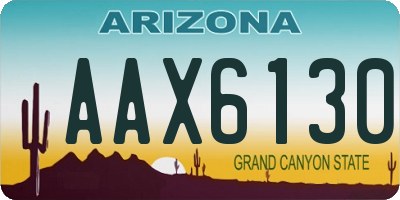AZ license plate AAX6130