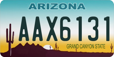 AZ license plate AAX6131