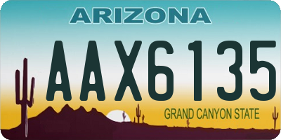 AZ license plate AAX6135