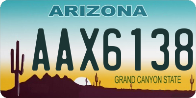 AZ license plate AAX6138