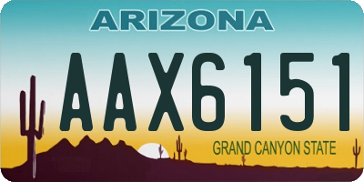 AZ license plate AAX6151