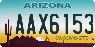 AZ license plate AAX6153