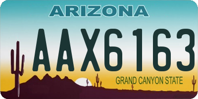 AZ license plate AAX6163