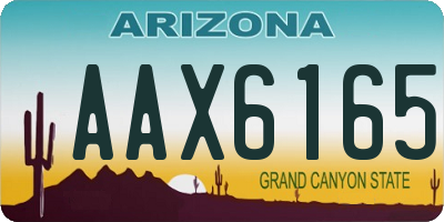 AZ license plate AAX6165
