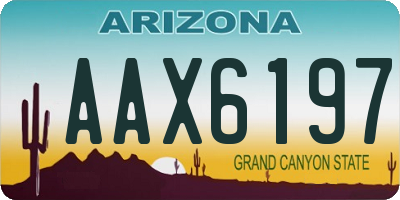 AZ license plate AAX6197