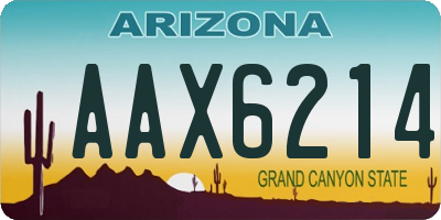 AZ license plate AAX6214